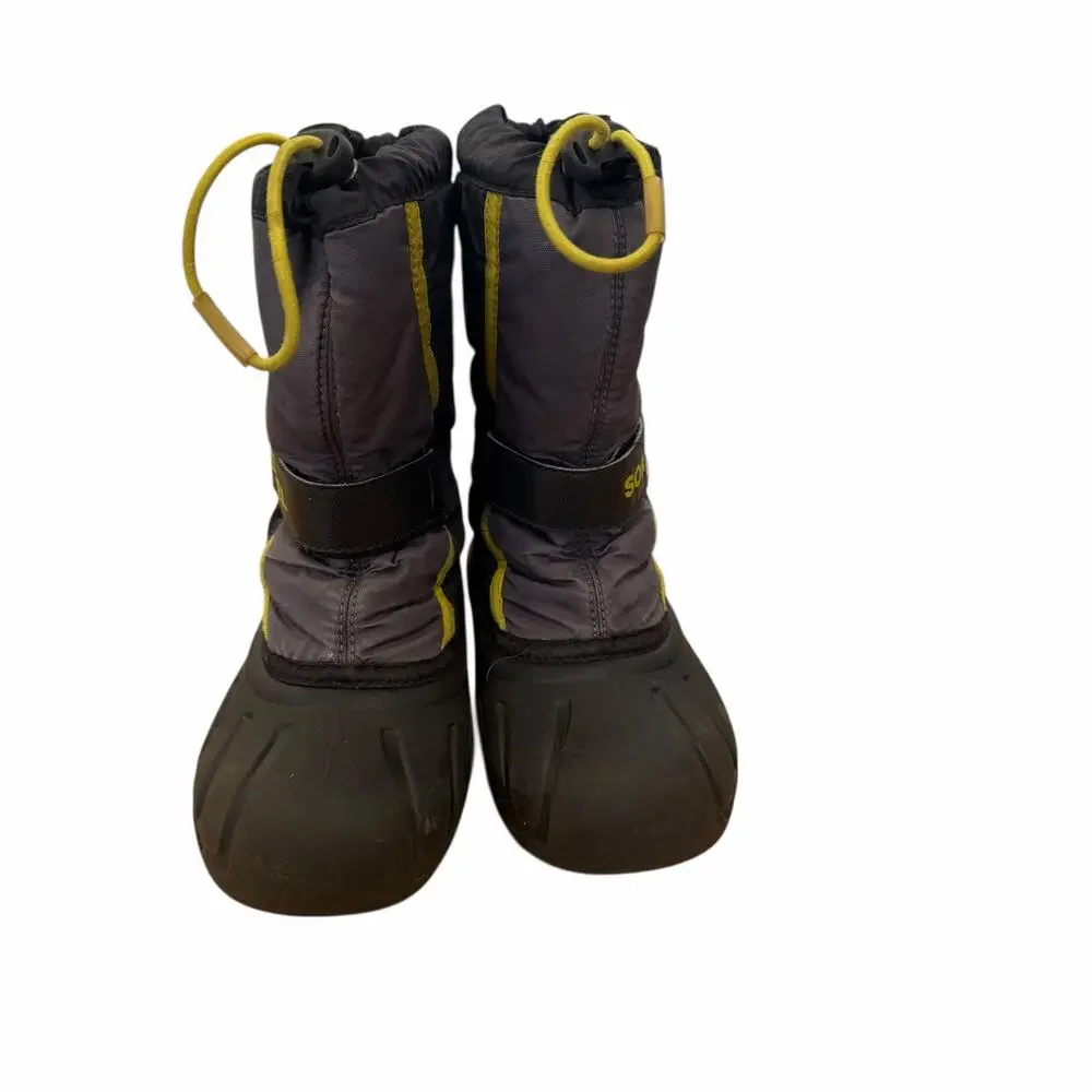 Sorel Black Flurry Insulated Winter Snow Boots Sz 13Y